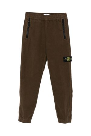 pantalone in cotone verde STONE ISLAND KIDS | K2S163100006S0202V0054